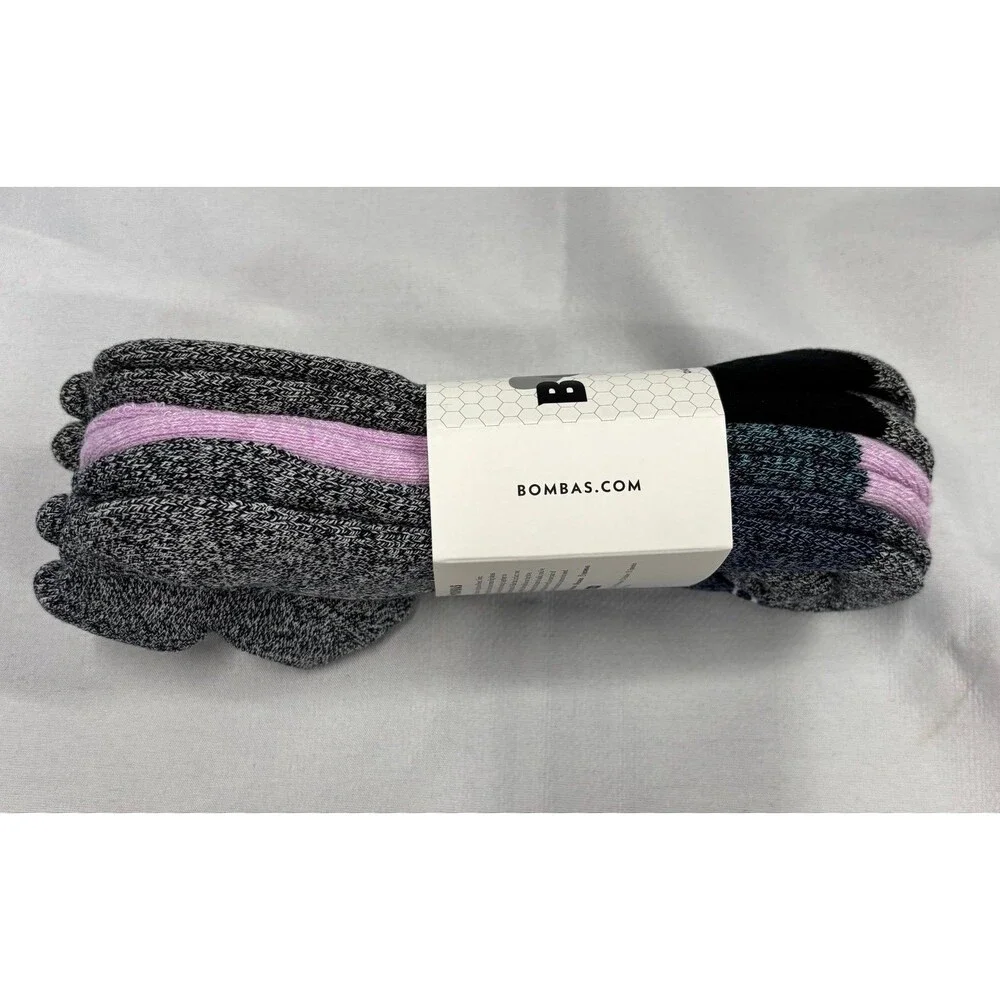 Bombas 3-pk Ankle Socks Size Medium Black Gray Purple NEW - Picture 5 of 5